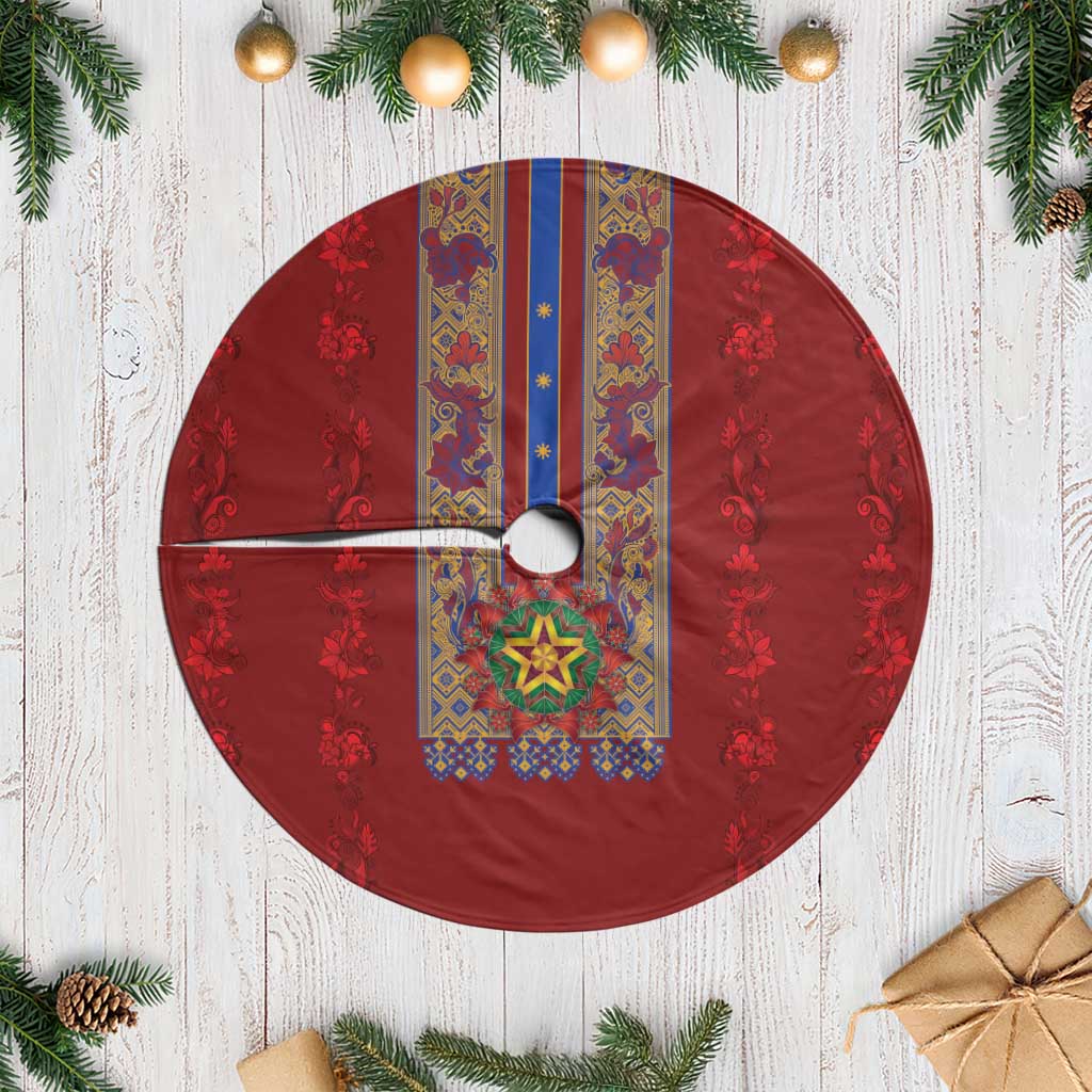 Philippines Christmas Tree Skirt Parol Xmas Barong Style - Wonder Print Shop