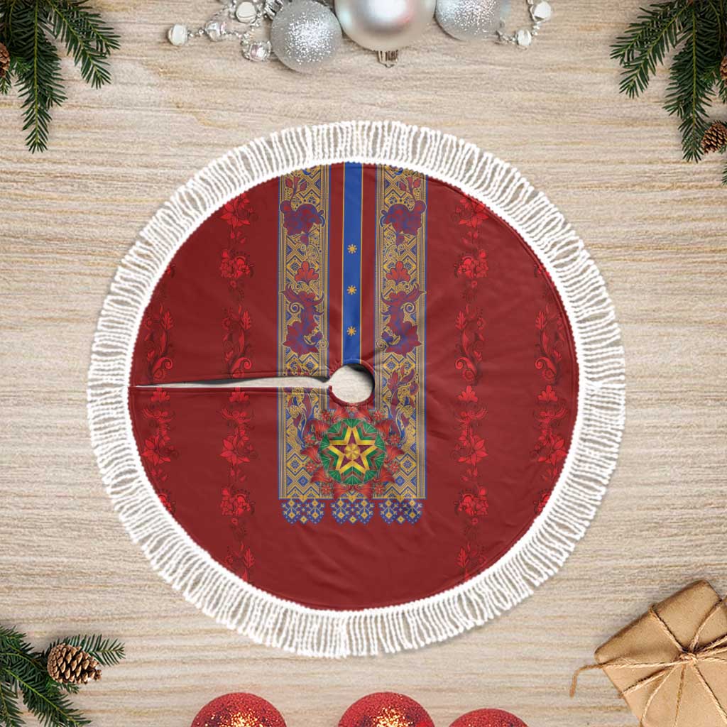Philippines Christmas Tree Skirt Parol Xmas Barong Style - Wonder Print Shop