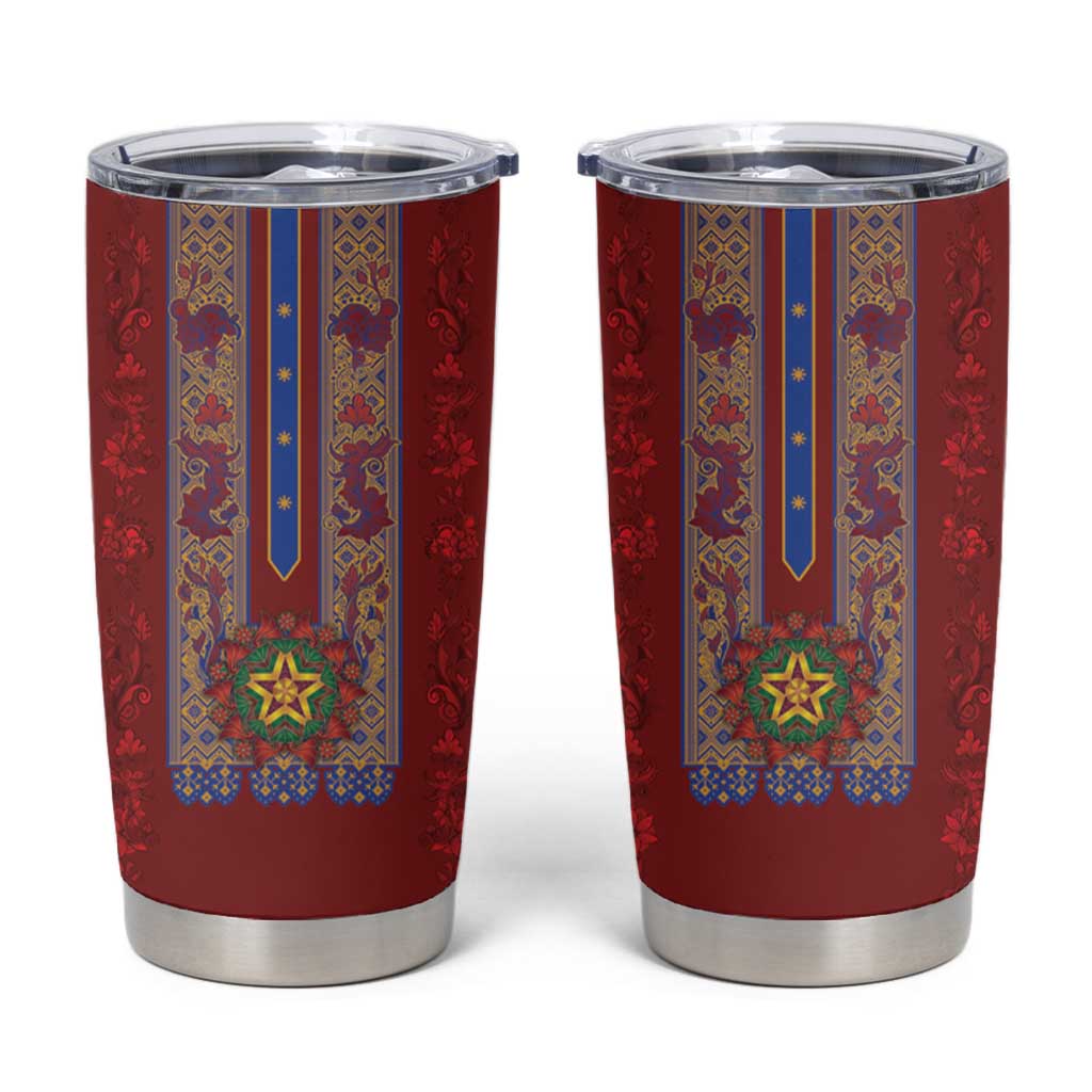 Philippines Christmas Tumbler Cup Parol Xmas Barong Style - Wonder Print Shop