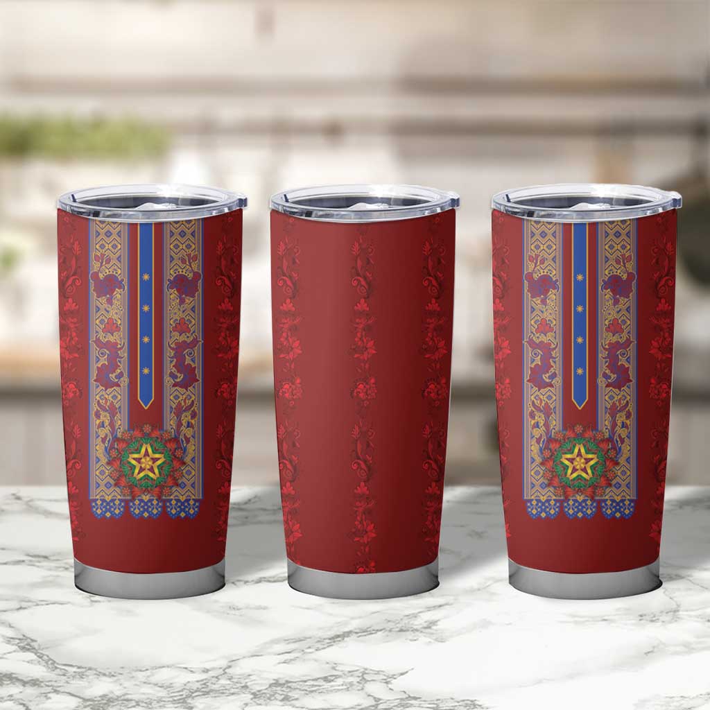 Philippines Christmas Tumbler Cup Parol Xmas Barong Style - Wonder Print Shop