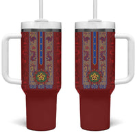Philippines Christmas Tumbler With Handle Parol Xmas Barong Style - Wonder Print Shop