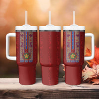 Philippines Christmas Tumbler With Handle Parol Xmas Barong Style - Wonder Print Shop