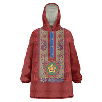 Philippines Christmas Wearable Blanket Hoodie Parol Xmas Barong Style - Wonder Print Shop