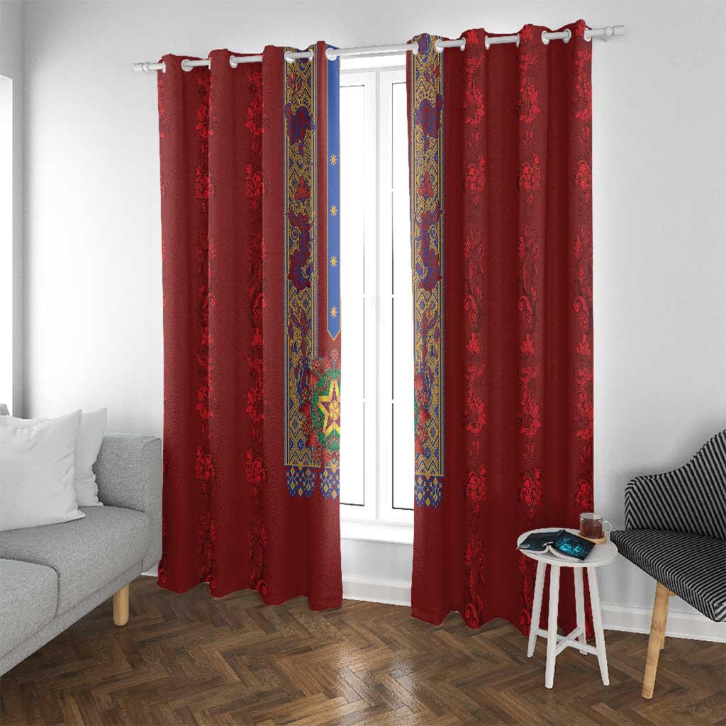 Philippines Christmas Window Curtain Parol Xmas Barong Style - Wonder Print Shop