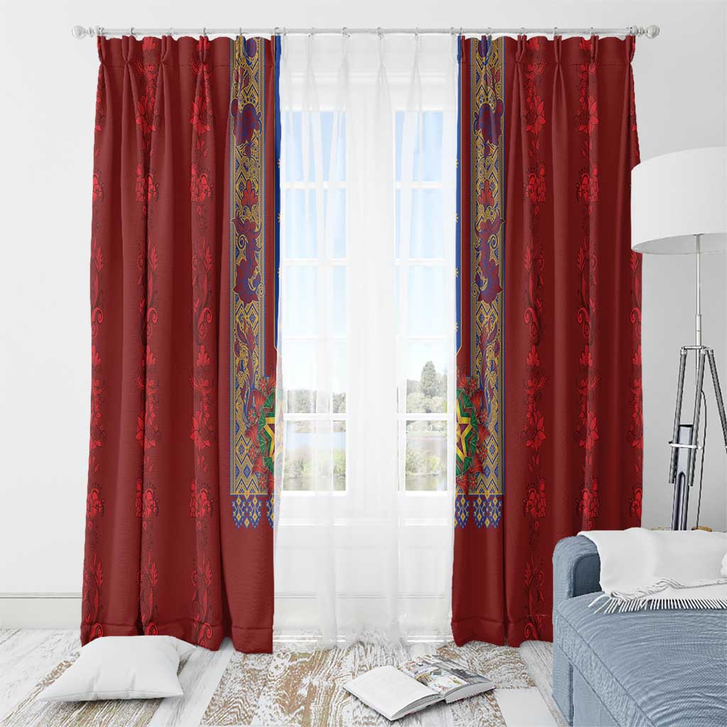 Philippines Christmas Window Curtain Parol Xmas Barong Style - Wonder Print Shop