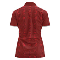 Philippines Christmas Women Polo Shirt Parol Xmas Barong Style - Wonder Print Shop