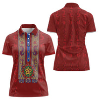 Philippines Christmas Women Polo Shirt Parol Xmas Barong Style - Wonder Print Shop