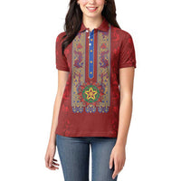 Philippines Christmas Women Polo Shirt Parol Xmas Barong Style - Wonder Print Shop