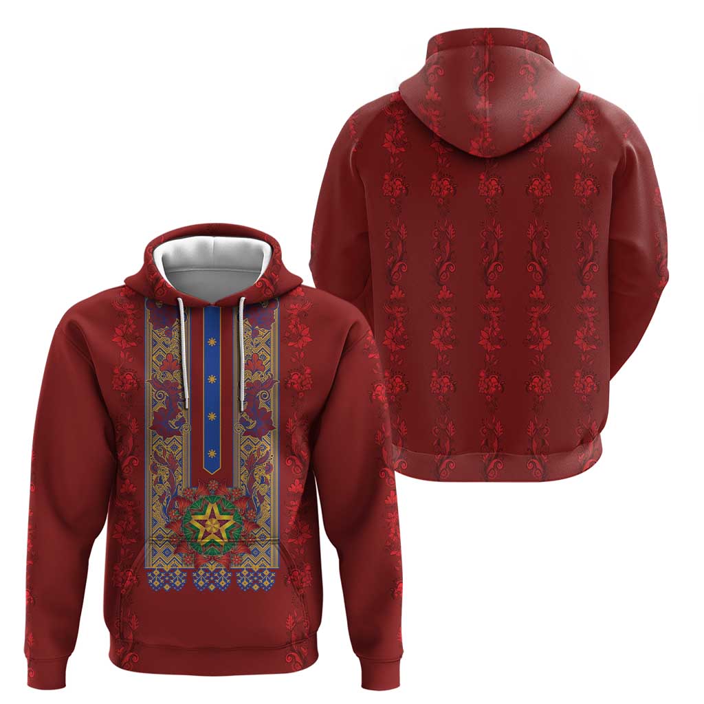Philippines Christmas Zip Hoodie Parol Xmas Barong Style - Wonder Print Shop