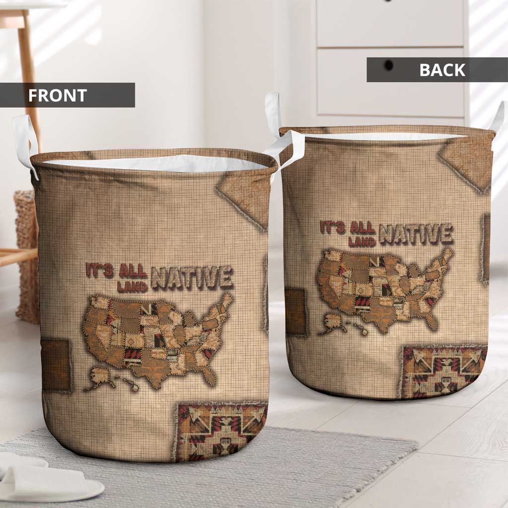 Native American Laundry Basket Retro Map Stitching Effect