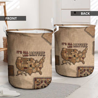 Native American Laundry Basket Retro Map Stitching Effect