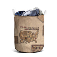 Native American Laundry Basket Retro Map Stitching Effect
