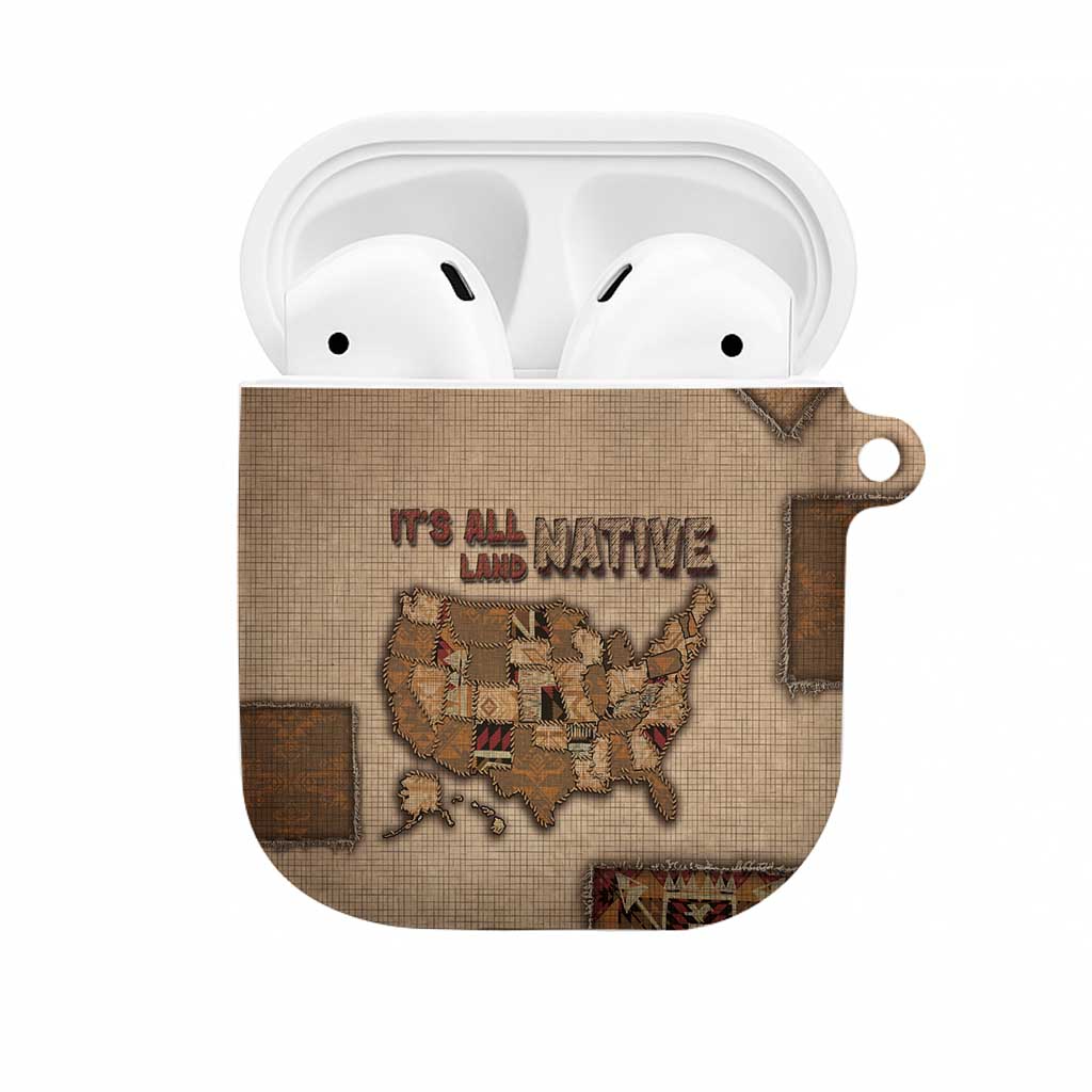 Native American AirPods Case Retro Map Stitching Effect