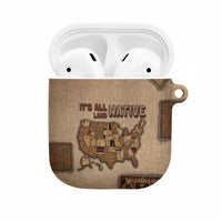 Native American AirPods Case Retro Map Stitching Effect