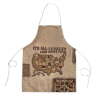 Native American Apron Retro Map Stitching Effect
