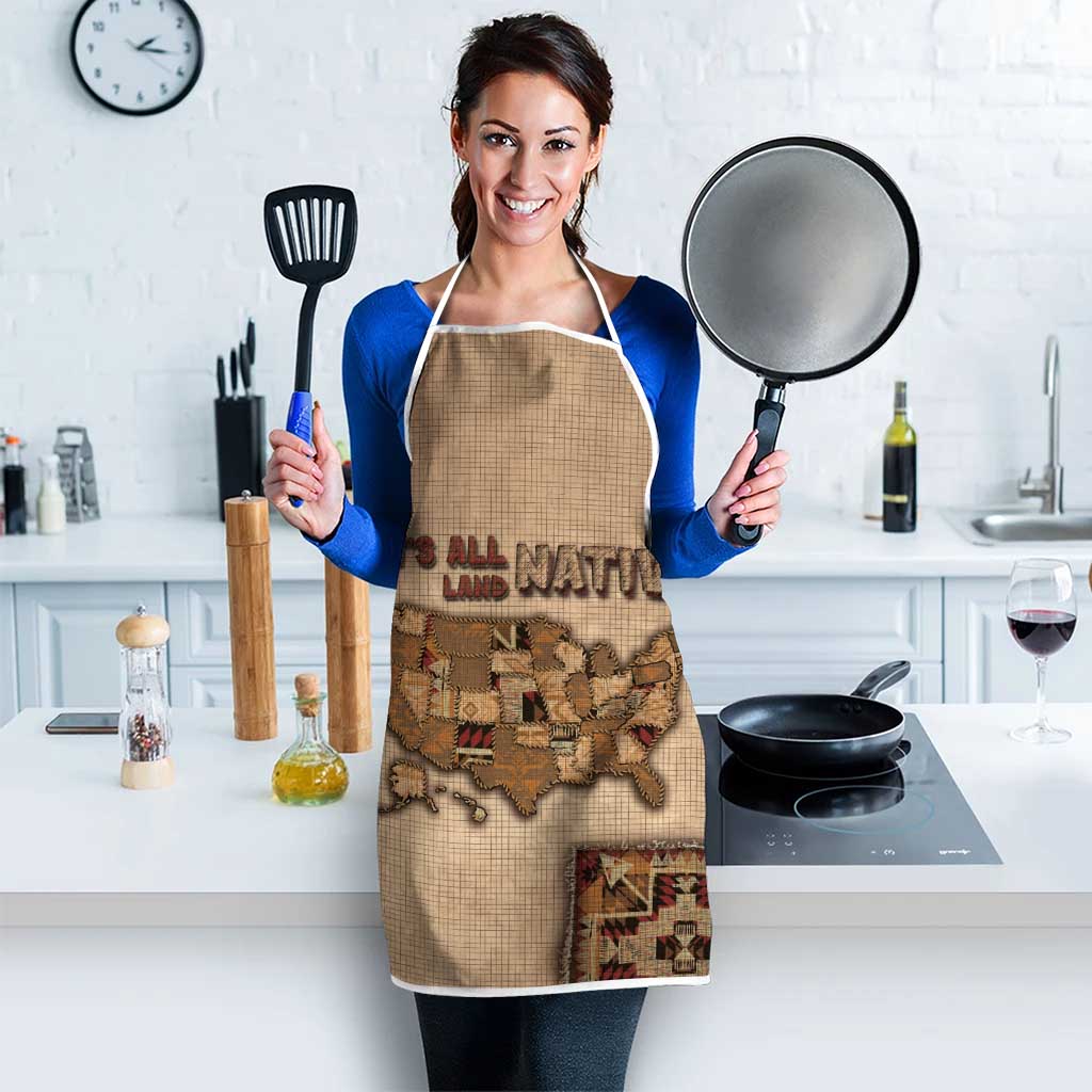 Native American Apron Retro Map Stitching Effect