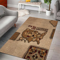 Native American Area Rug Retro Map Stitching Effect