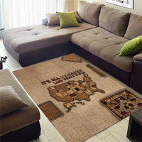 Native American Area Rug Retro Map Stitching Effect
