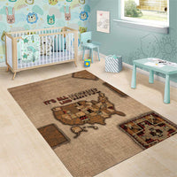 Native American Area Rug Retro Map Stitching Effect