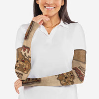 Native American Arm Sleeves Retro Map Stitching Effect