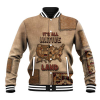 Native American Baseball Jacket Retro Map Stitching Effect