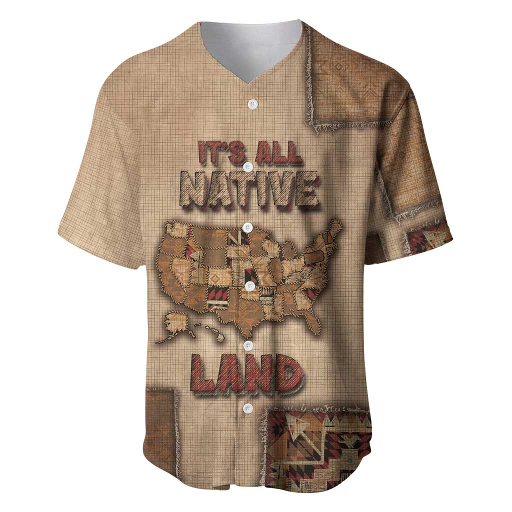 Native American Baseball Jersey Retro Map Stitching Effect