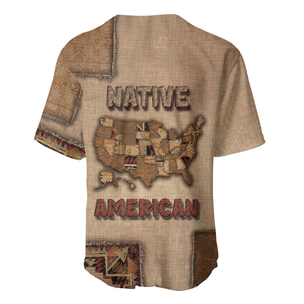 Native American Baseball Jersey Retro Map Stitching Effect