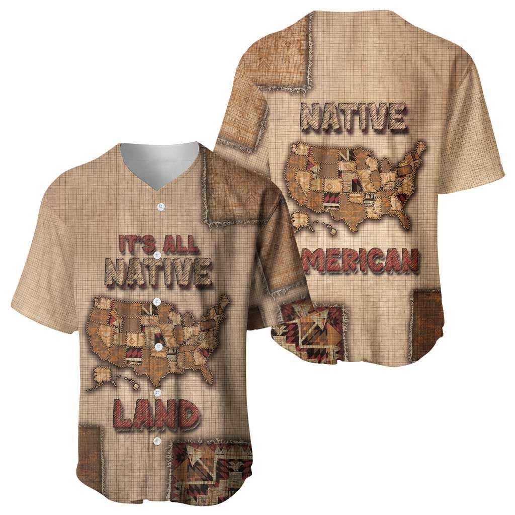 Native American Baseball Jersey Retro Map Stitching Effect