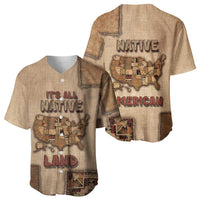 Native American Baseball Jersey Retro Map Stitching Effect