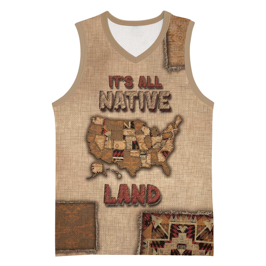 Native American Basketball Jersey Retro Map Stitching Effect