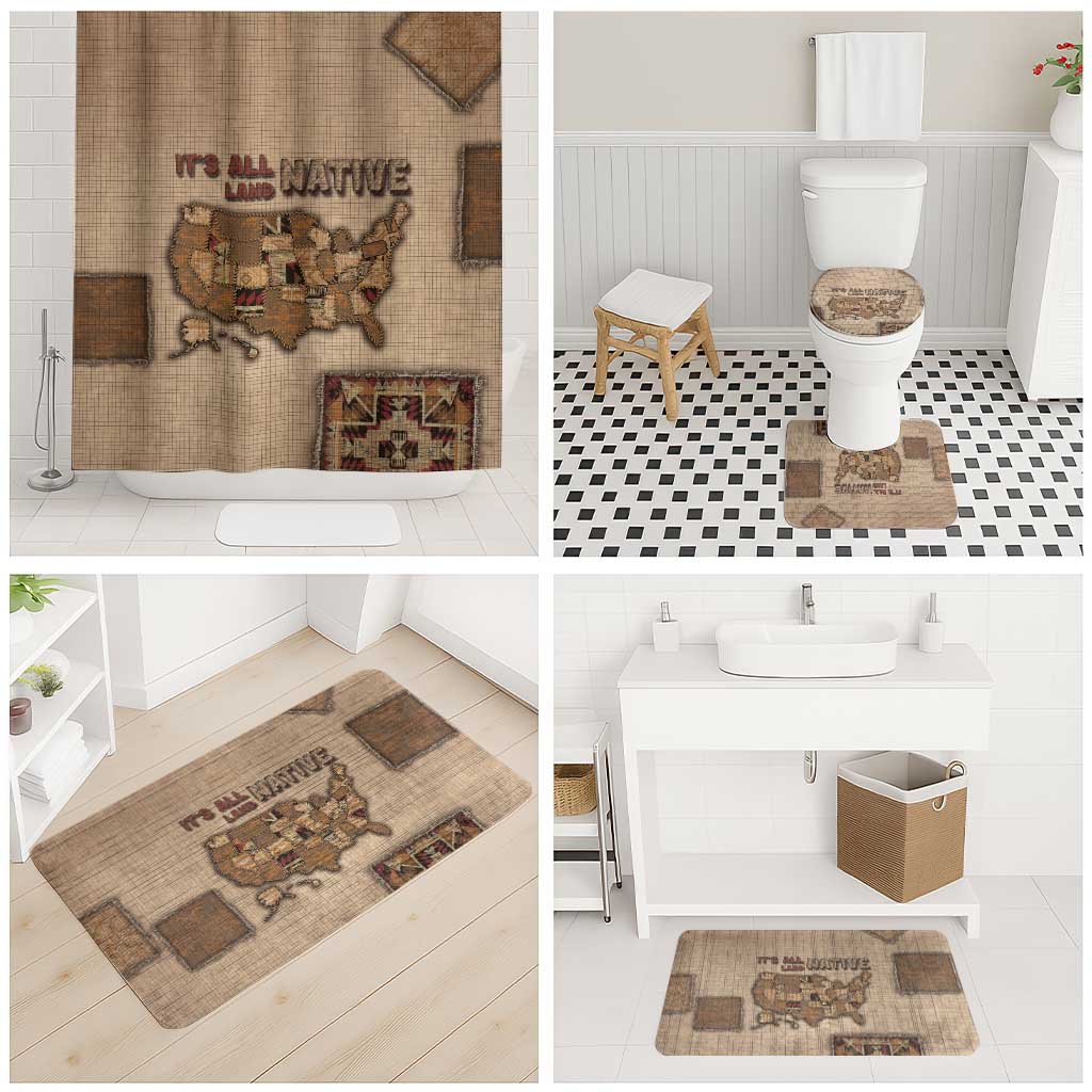 Native American Bathroom Set Retro Map Stitching Effect