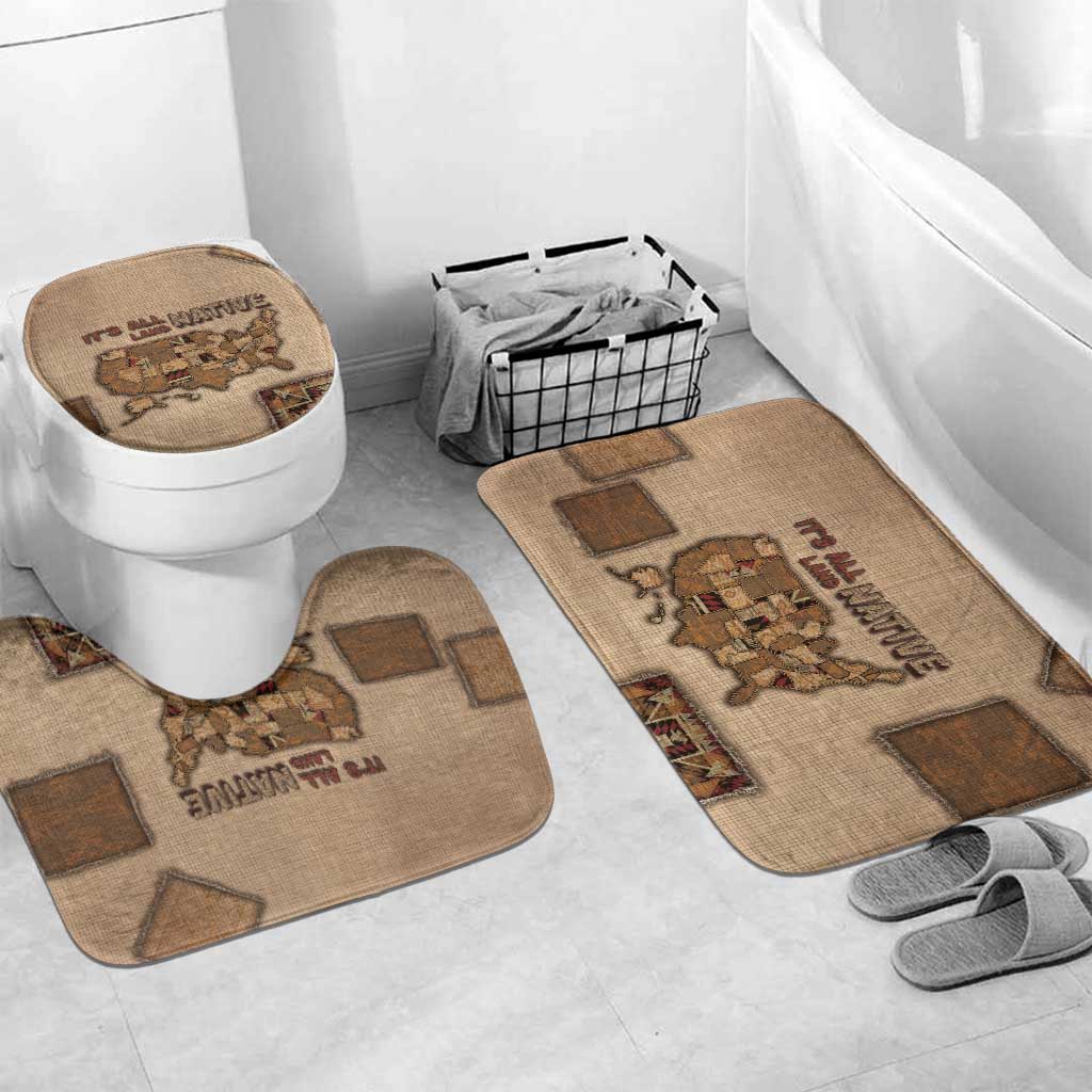 Native American Bathroom Set Retro Map Stitching Effect