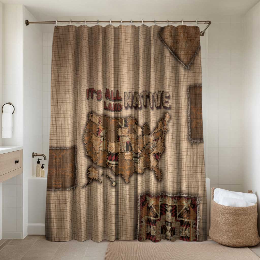 Native American Bathroom Set Retro Map Stitching Effect