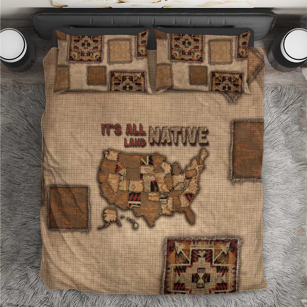 Native American Bedding Set Retro Map Stitching Effect