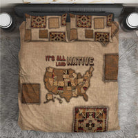 Native American Bedding Set Retro Map Stitching Effect