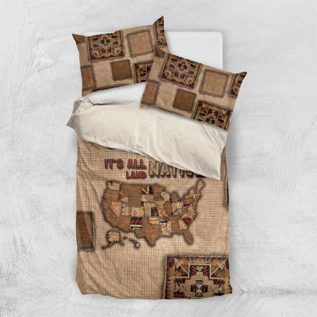 Native American Bedding Set Retro Map Stitching Effect