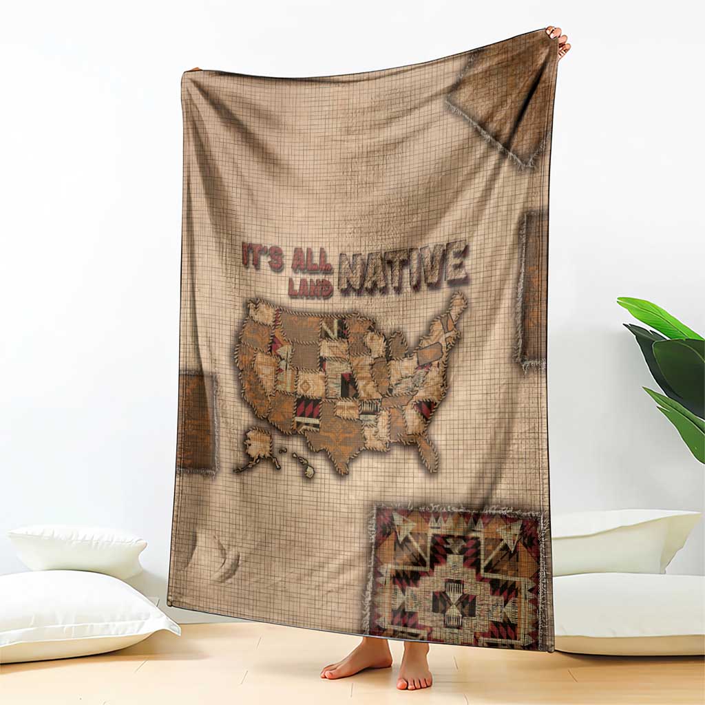 Native American Blanket Retro Map Stitching Effect