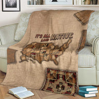 Native American Blanket Retro Map Stitching Effect