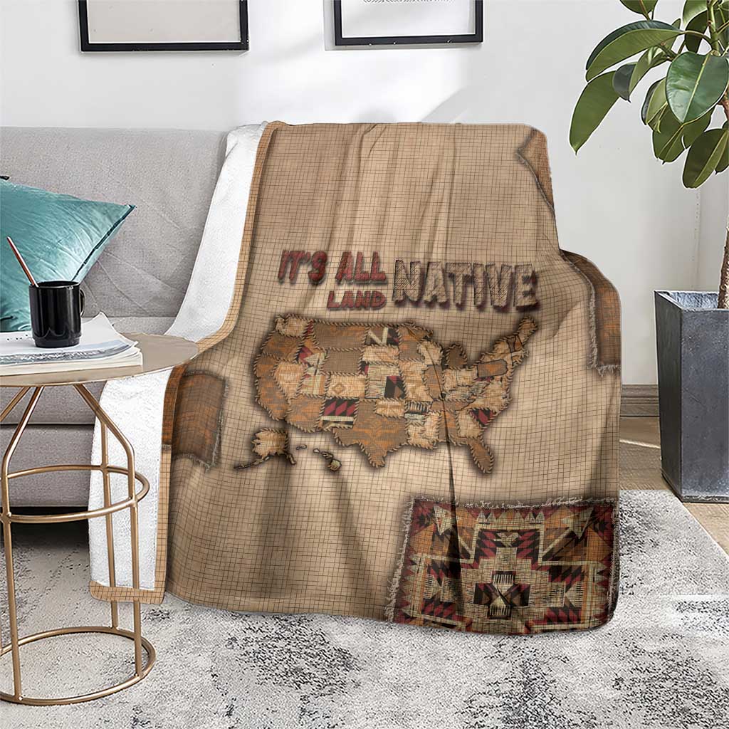 Native American Blanket Retro Map Stitching Effect