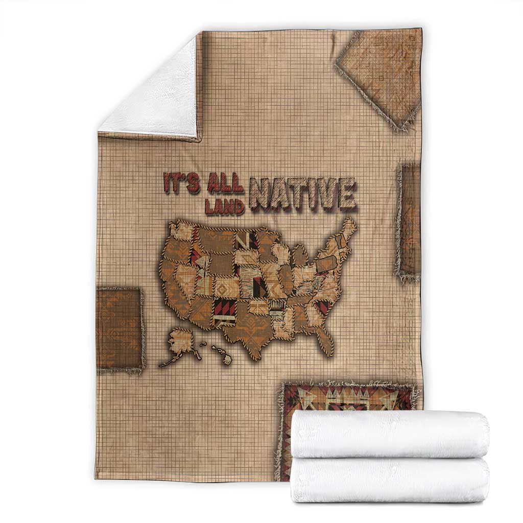 Native American Blanket Retro Map Stitching Effect