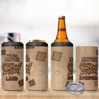 Native American 4 in 1 Can Cooler Tumbler Retro Map Stitching Effect