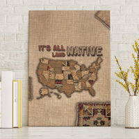 Native American Canvas Wall Art Retro Map Stitching Effect