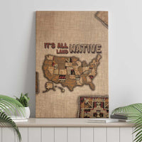 Native American Canvas Wall Art Retro Map Stitching Effect