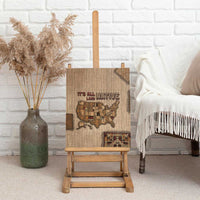 Native American Canvas Wall Art Retro Map Stitching Effect