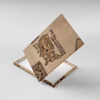 Native American Canvas Wall Art Retro Map Stitching Effect