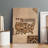 Native American Canvas Wall Art Retro Map Stitching Effect