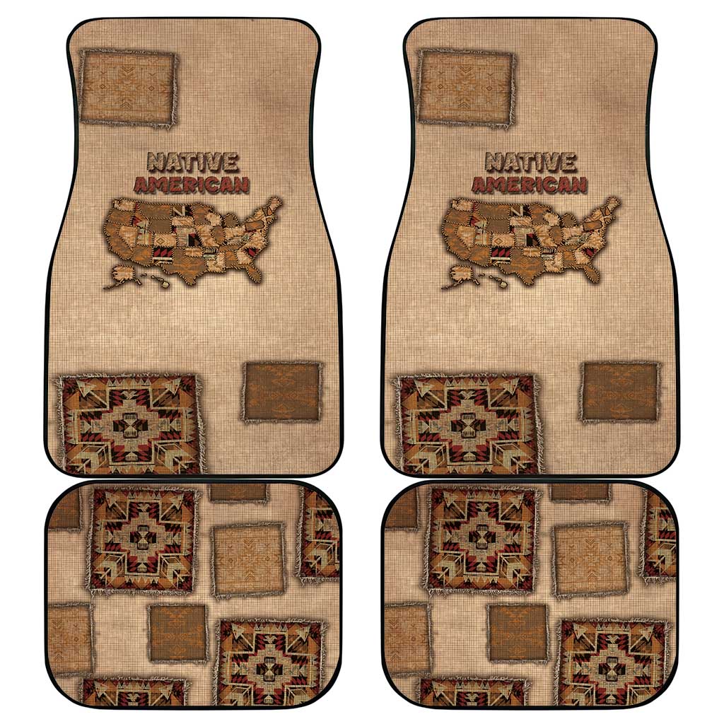 Native American Car Mats Retro Map Stitching Effect