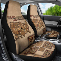 Native American Car Seat Cover Retro Map Stitching Effect