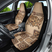 Native American Car Seat Cover Retro Map Stitching Effect