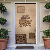 Native American Door Cover Retro Map Stitching Effect